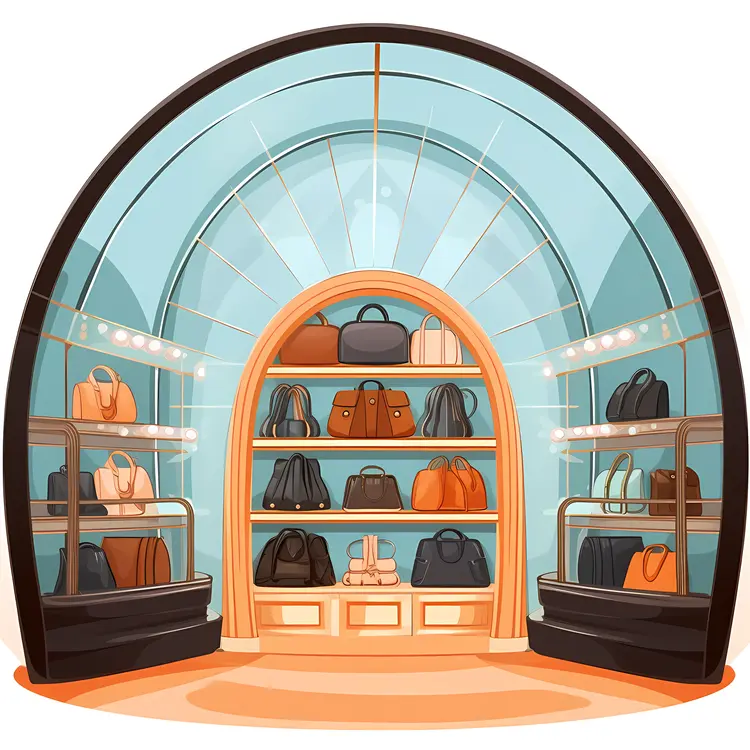 Stylish Handbags Display in a Store