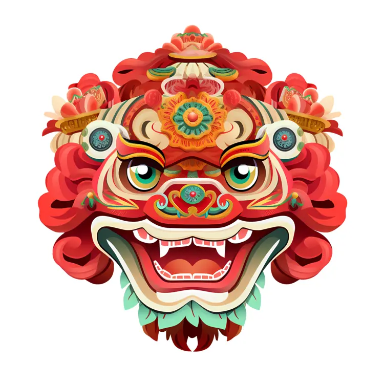 Colorful Traditional Lion Mask