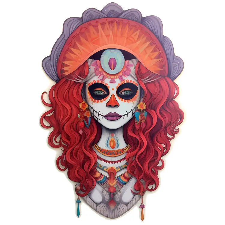 Colorful Sugar Skull for Day of the Dead Celebration
