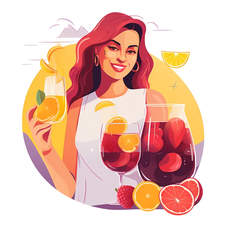 Woman Enjoying Fruit Punch