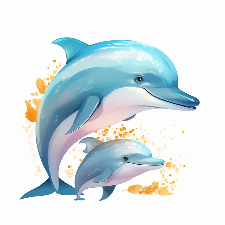 Cute Dolphins Illustration