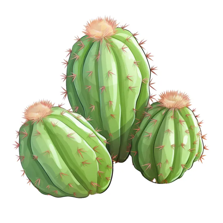 Cluster of Green Cacti