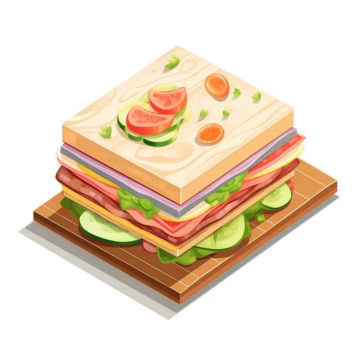 Delicious Layered Sandwich Illustration