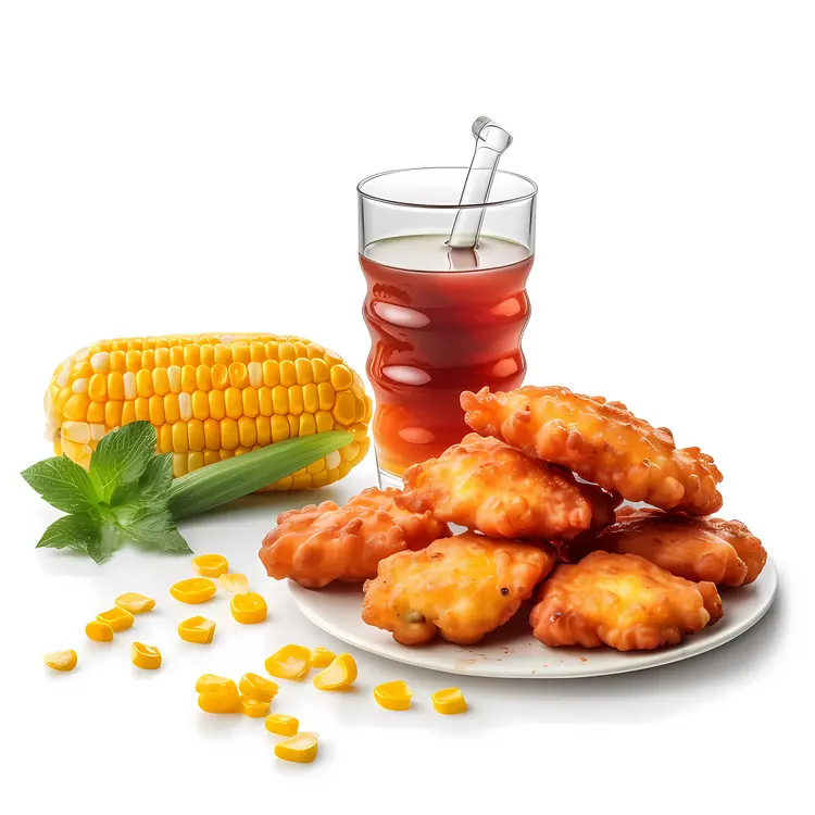 Delicious Corn Fritters with Refreshing Drink
