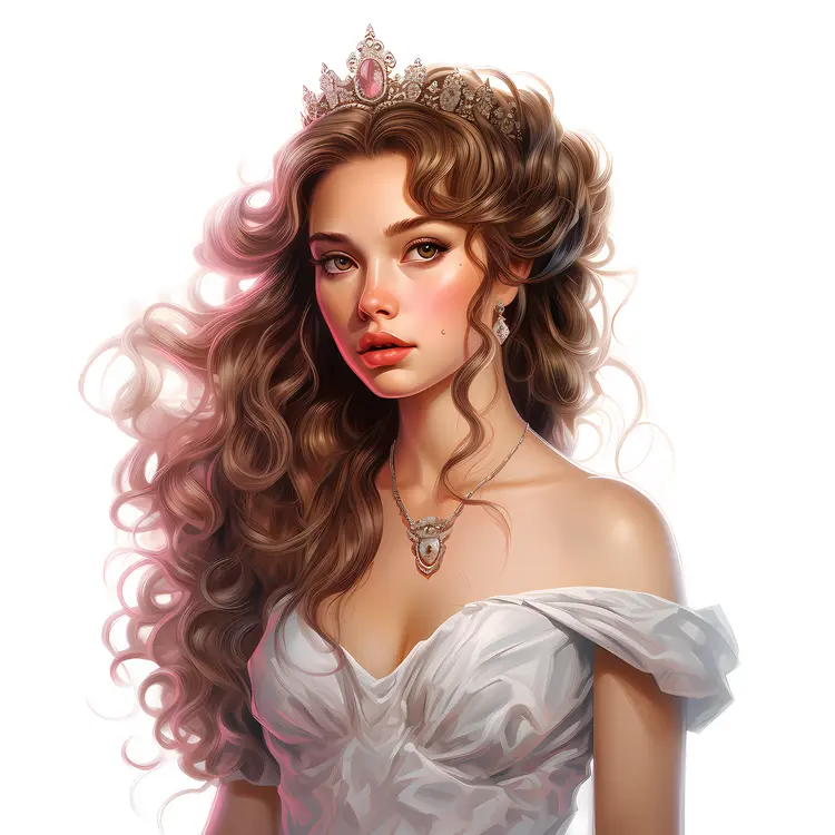 Young girl with crown and blonde hair