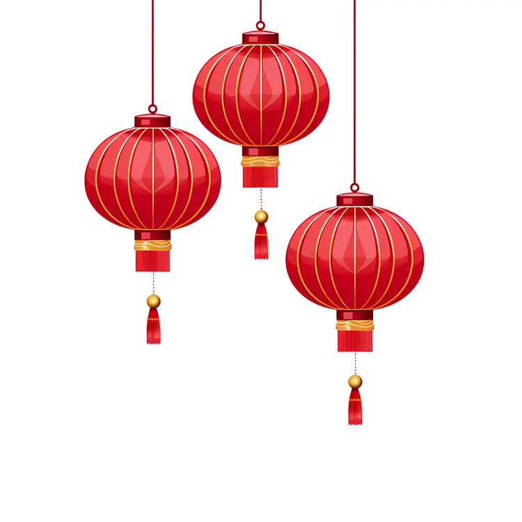 Traditional Red Lanterns for Chinese New Year Celebration