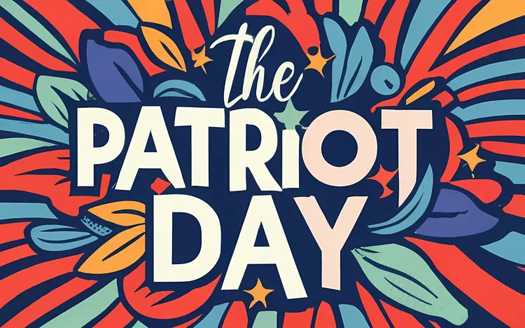 The Patriot Day Text with Colorful Background