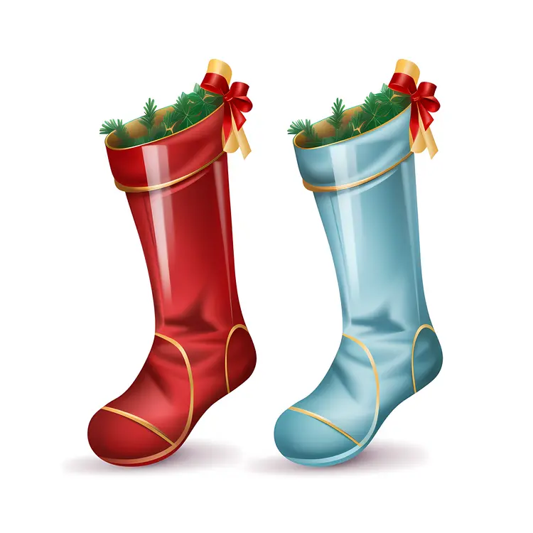Red and Blue Christmas Stockings