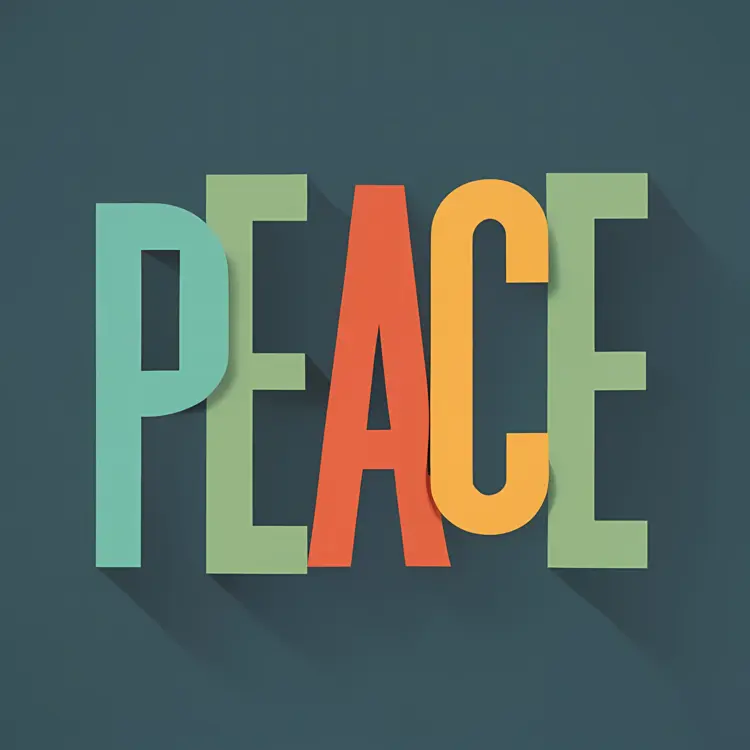 Flat Peace Typography Design
