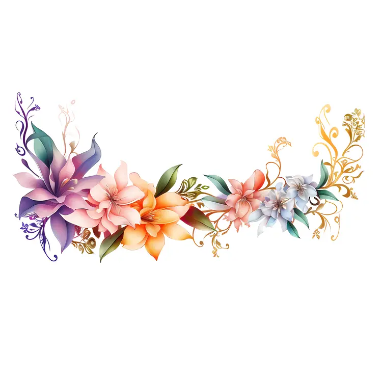 Colorful Floral Design in Artistic Style