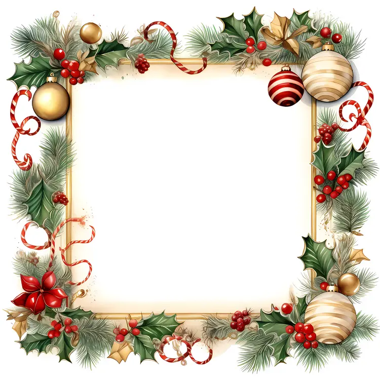 Christmas Holly Frame