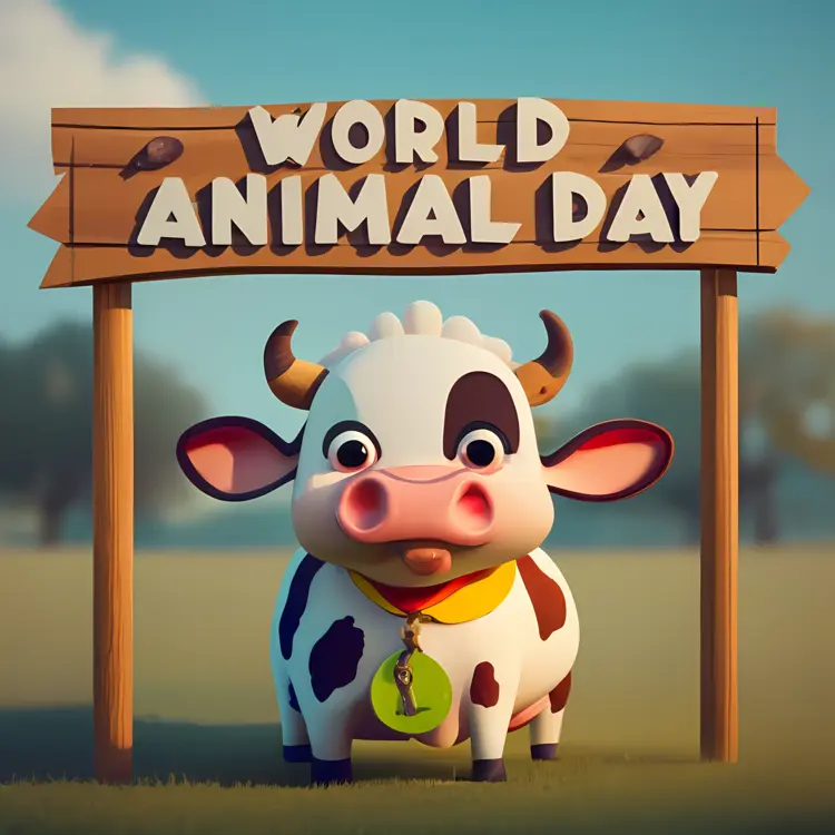 Cute Cow for World Animal Day