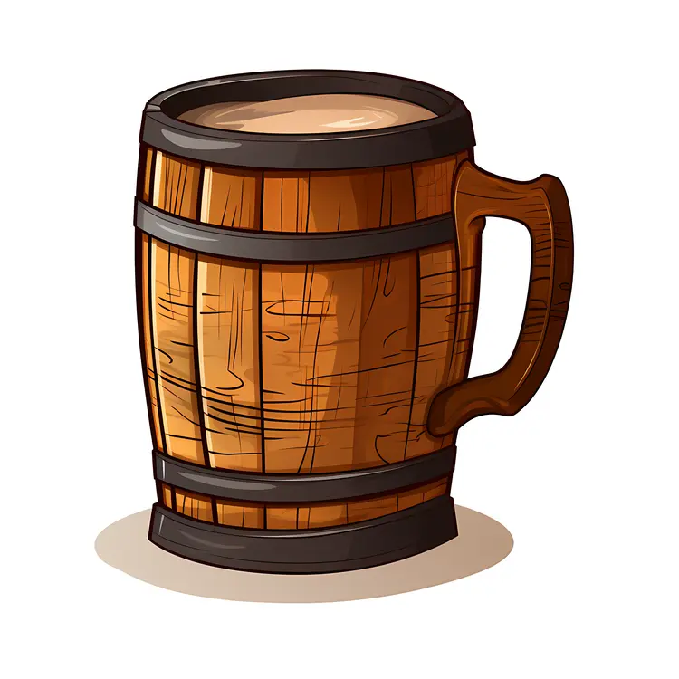 Rustic Wooden Mug Illustration