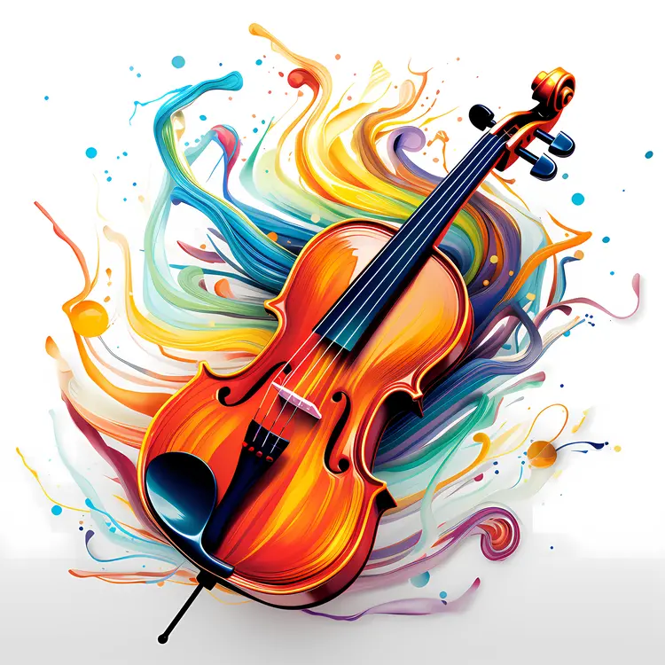 Colorful Artistic Violin
