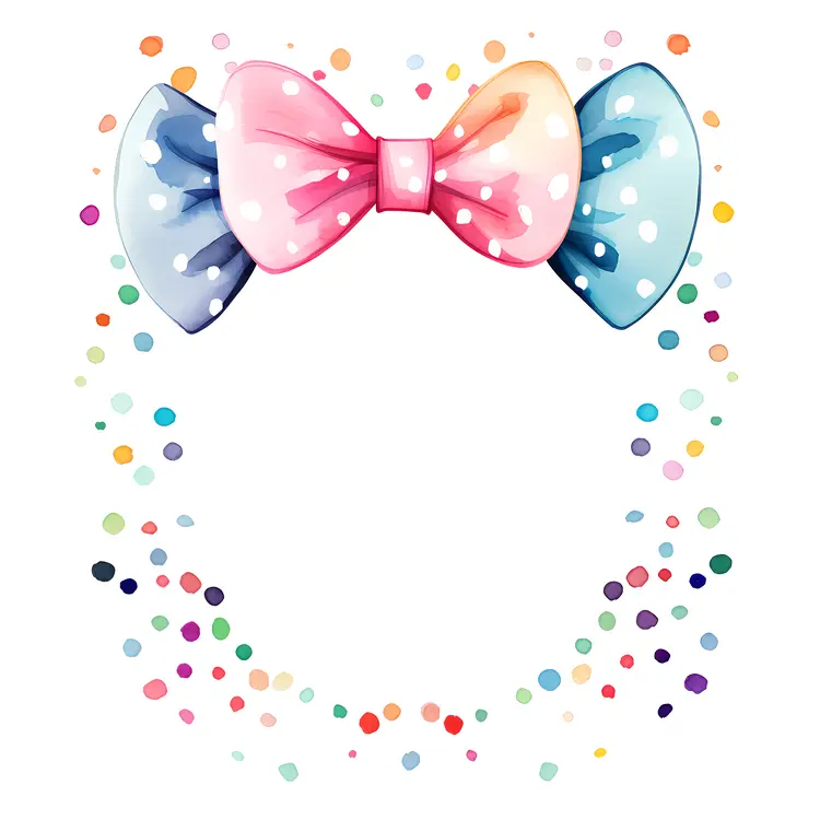 Colorful Polka Dot Bow with Dots