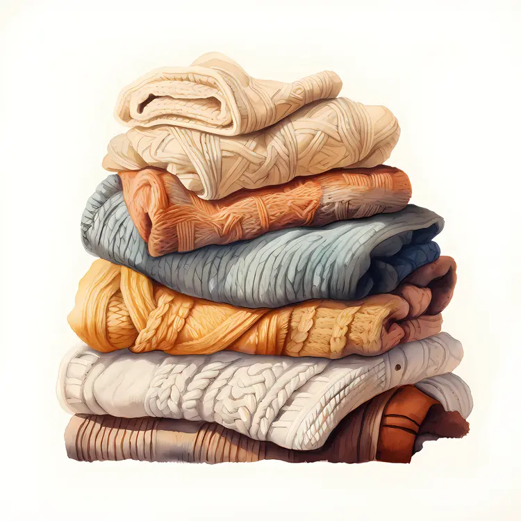Folded Sweaters in Warm Tones