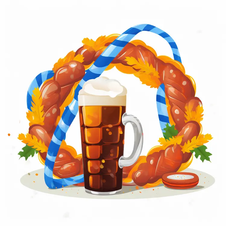 Beer and Pretzel for Oktoberfest Celebration