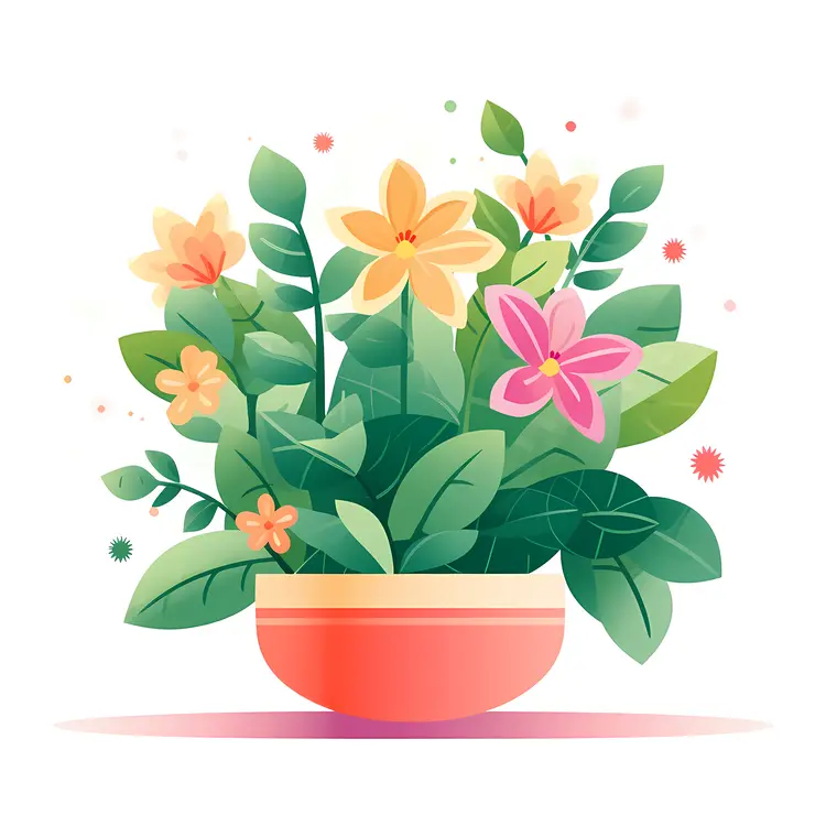 Beautiful Flower Pot Illustration