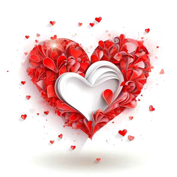 Heart Made of Paper and Red Elements