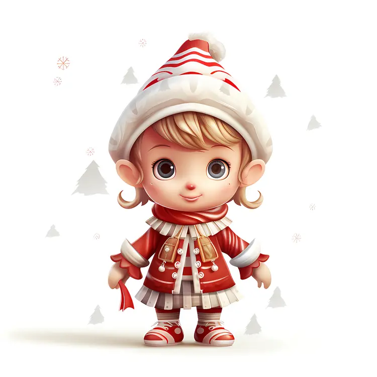Cute Child in Winter Clothes for Christmas