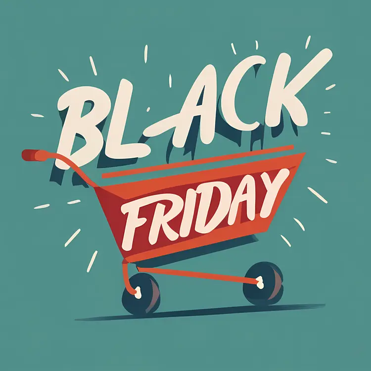 Black Friday Shopping Cart Illustration