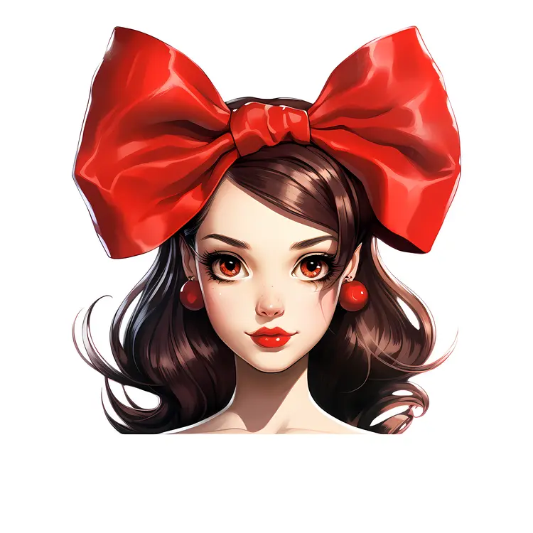 Stylish Girl with Red Bow