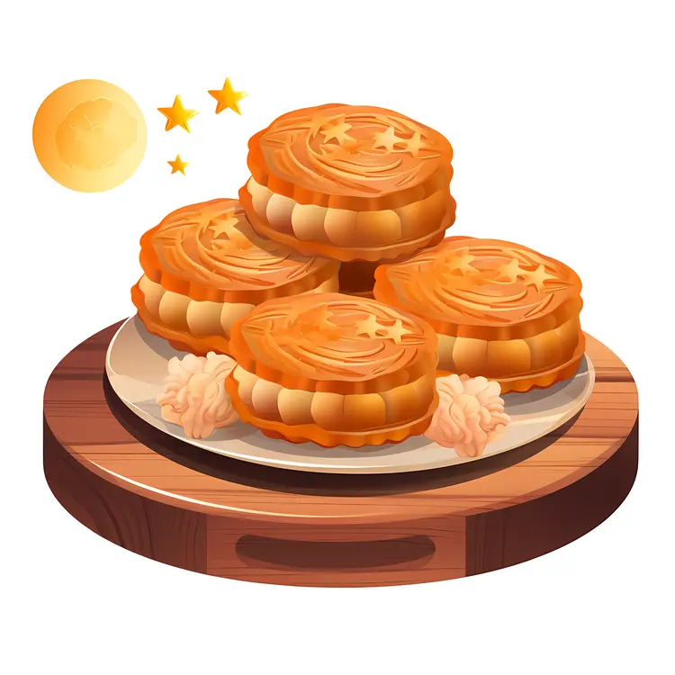 Delicious Mooncakes on a Plate