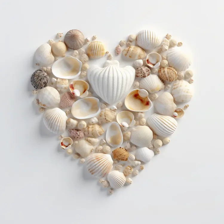 Heart-Shaped Seashell Arrangement