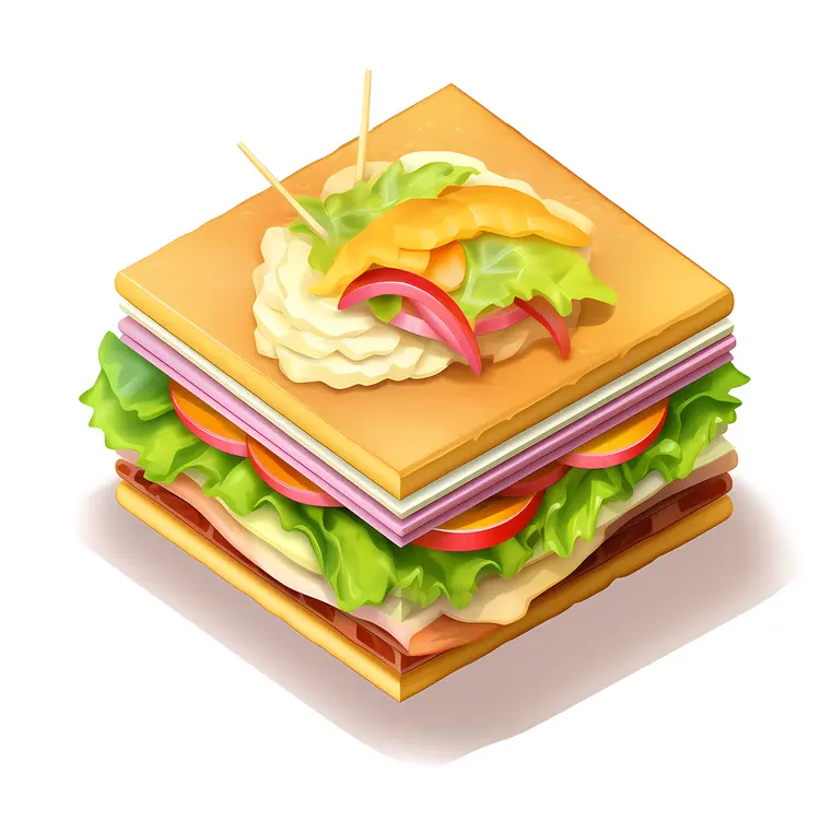 Delicious Layered Sandwich Illustration