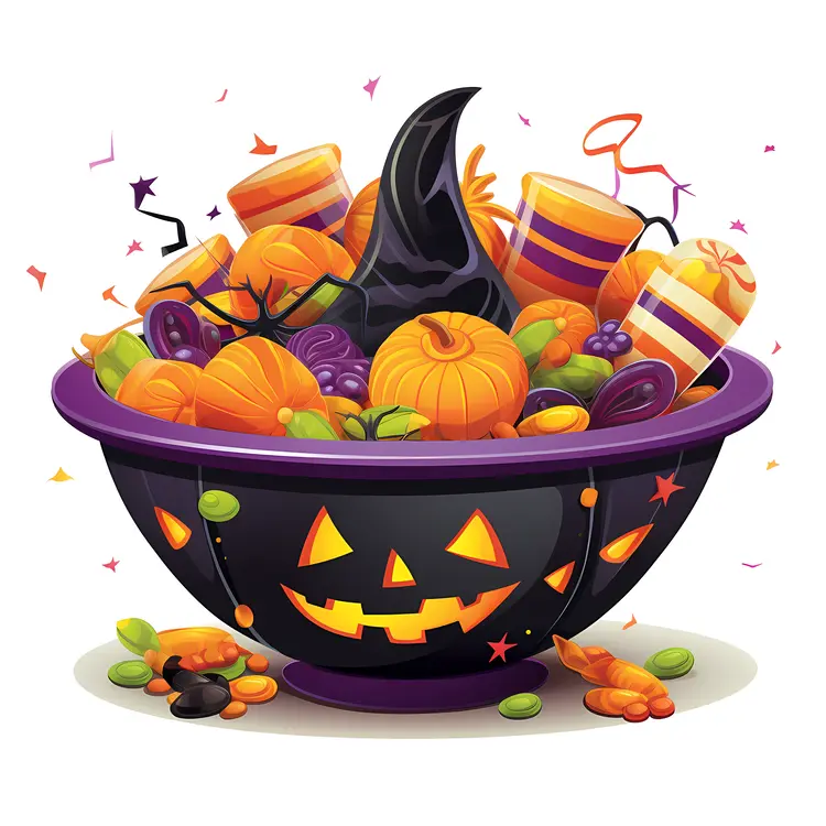 Halloween Candy Bowl with Witch Hat
