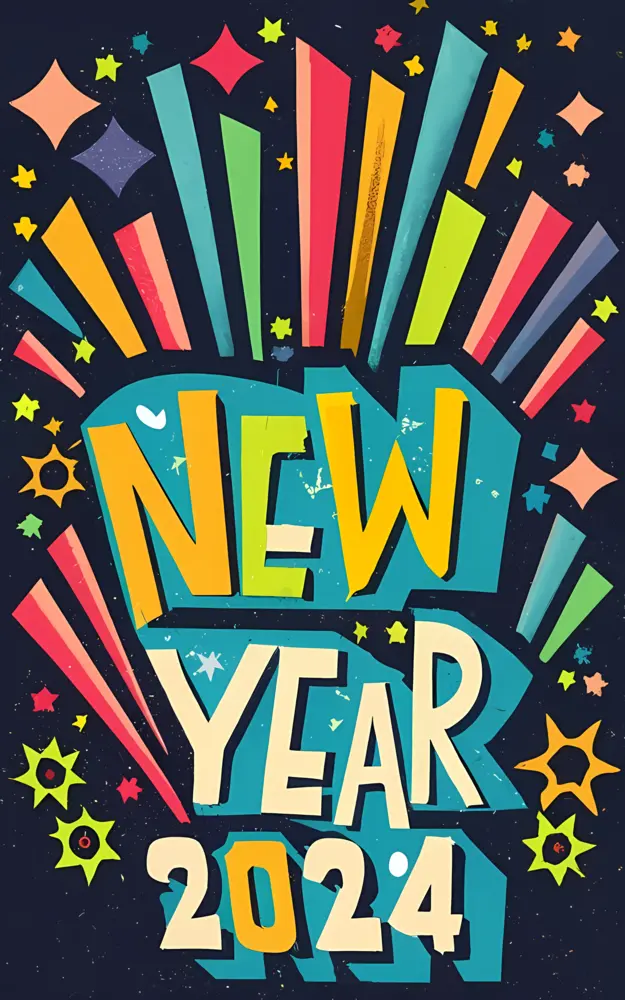 Colorful New Year 2024 Celebration