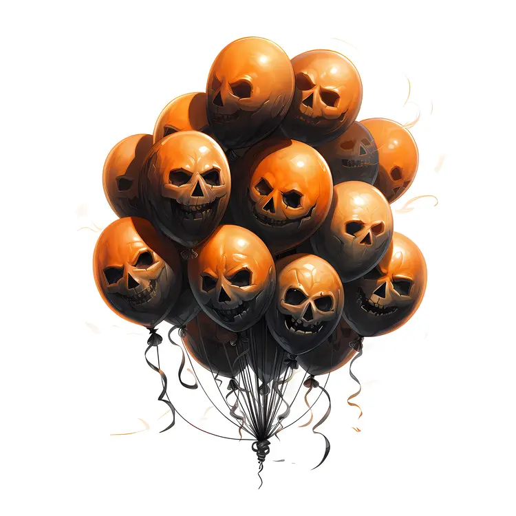 Orange Skull Halloween Balloons