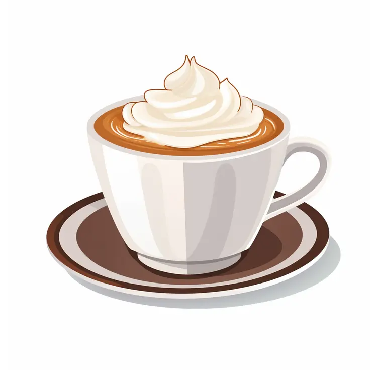 Coffee Cup with Whipped Cream Illustration