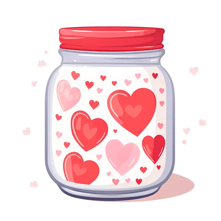 Jar with Red Hearts