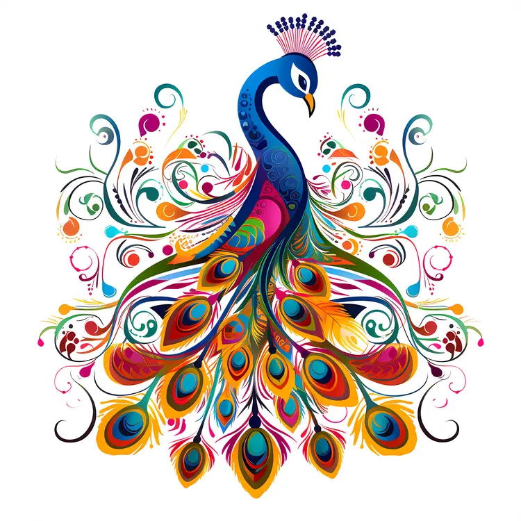 Colorful Decorative Peacock Art