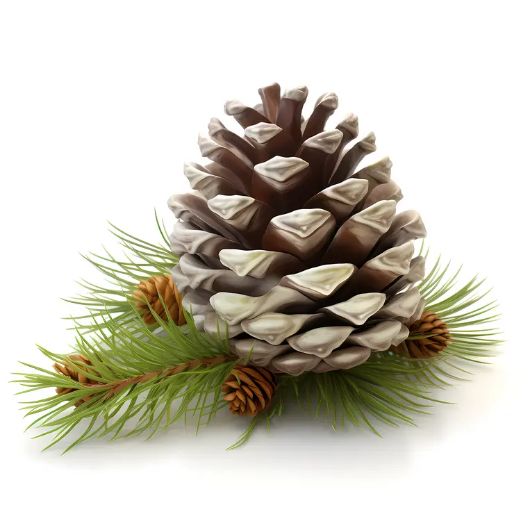 Pine Cone with Green Needles