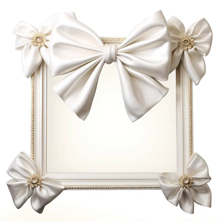 Elegant White Bows Frame