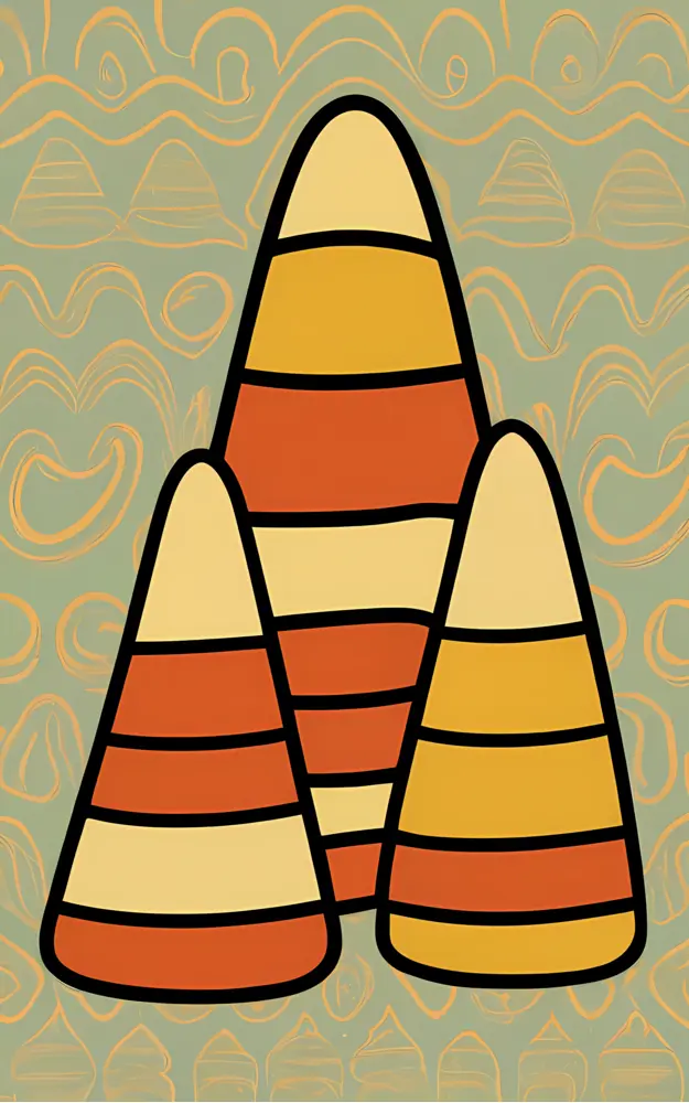 Candy Corn with Wavy Background