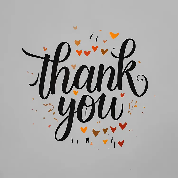 Black Hearts Thank You Card