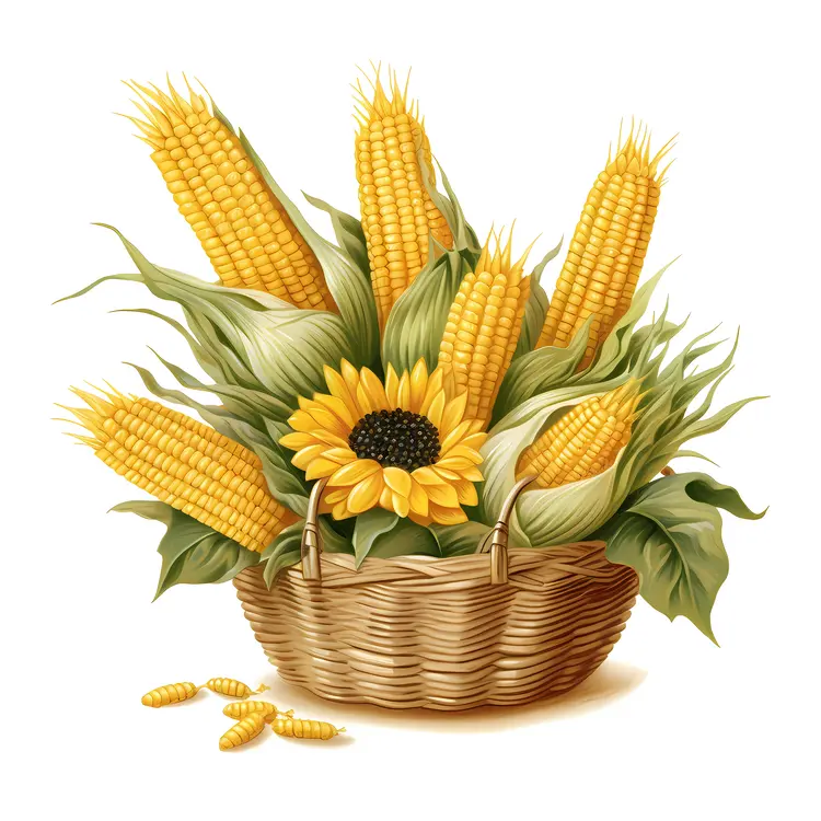 Corn and Sunflower Harvest Basket