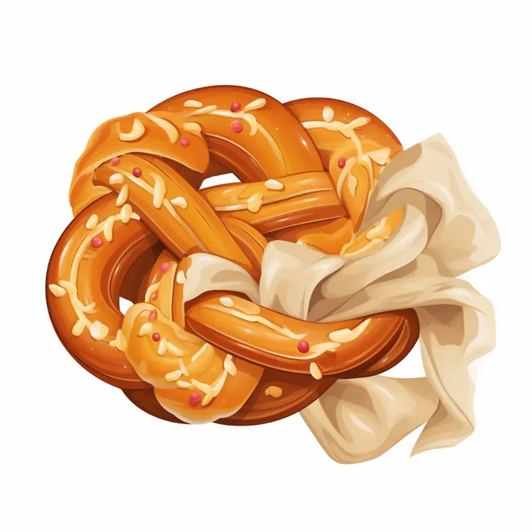 Delicious Pretzel with Salt and Dough