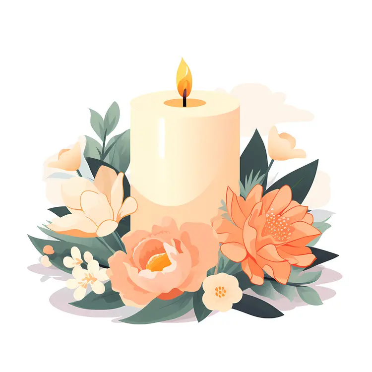 Candle with Flowers