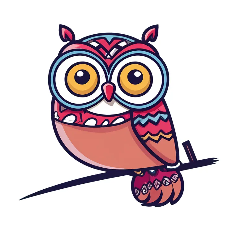 Colorful Owl on Branch