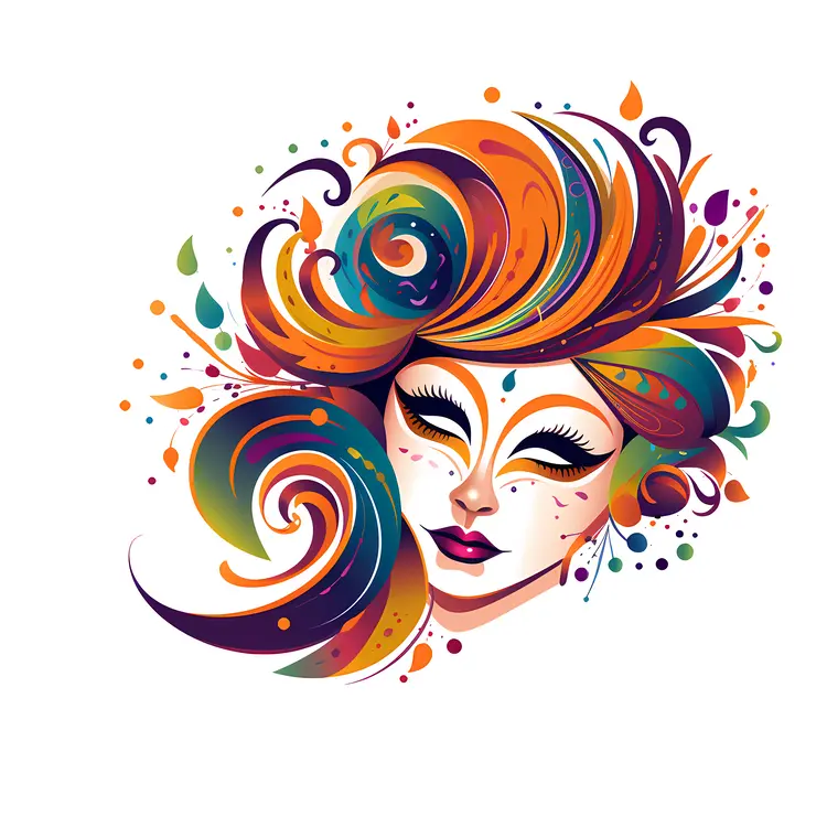 Playful Carnival Mask with Feathers