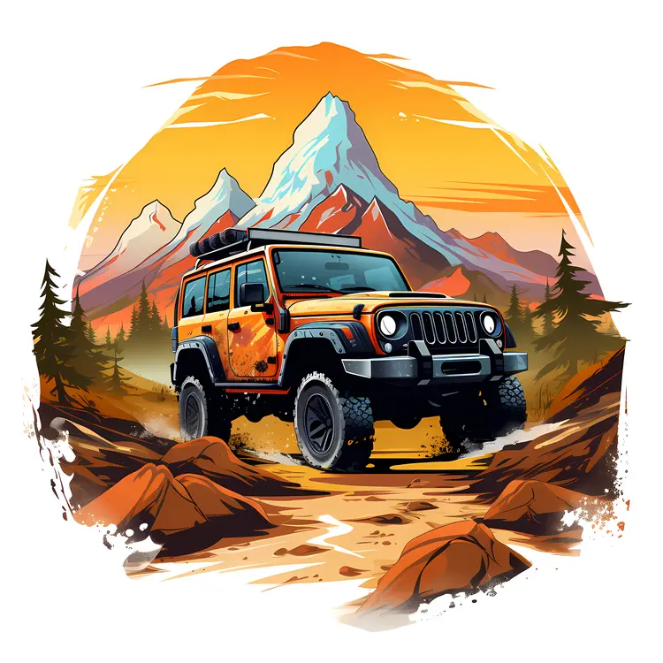 Off-Road Jeep in Mountain Adventure