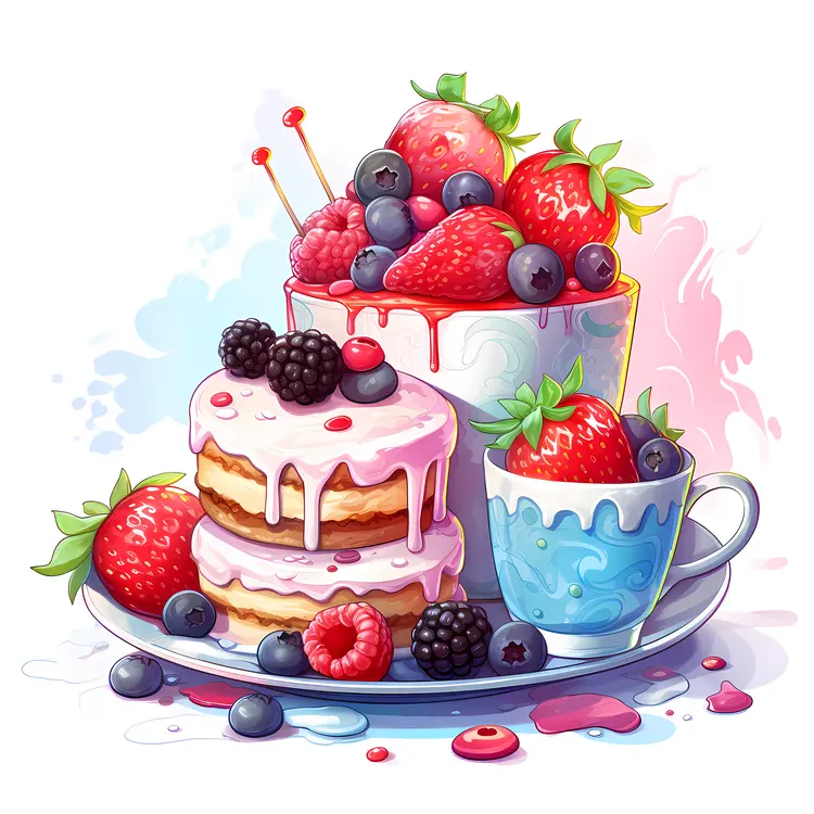 Berry Dessert with Fresh Fruits
