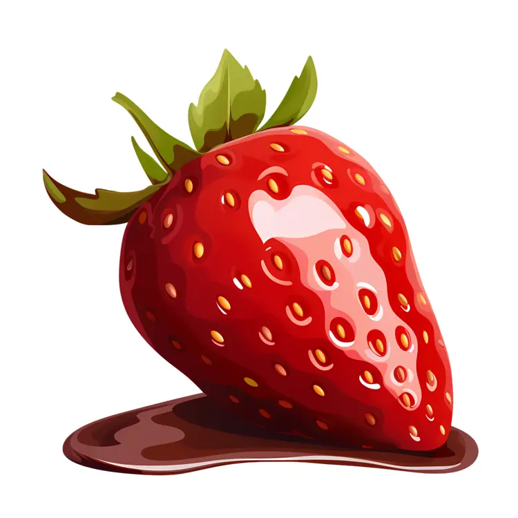 Strawberry with Chocolate Drizzle