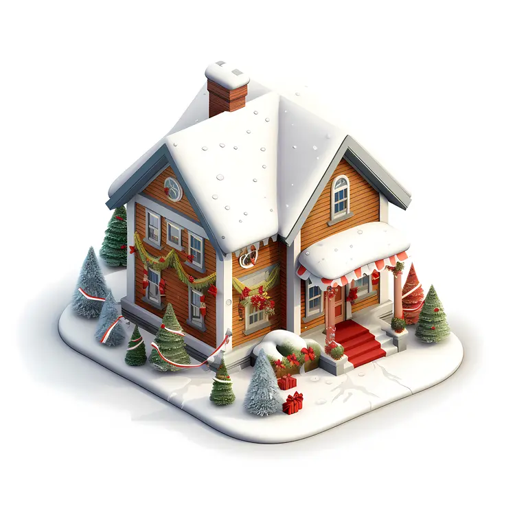 Snowy Christmas House