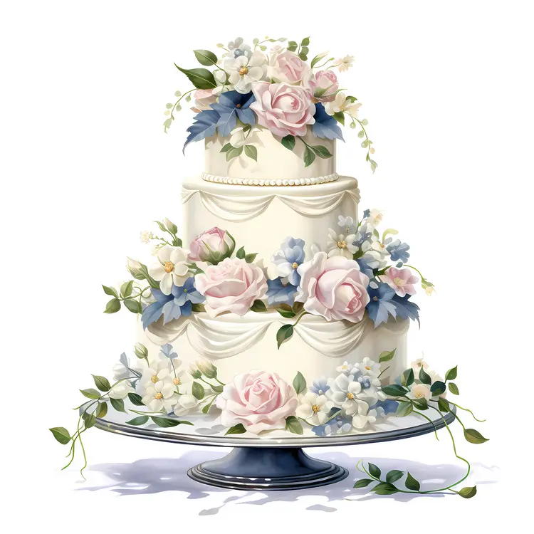 Pastel Floral Cake with Elegant Flowers