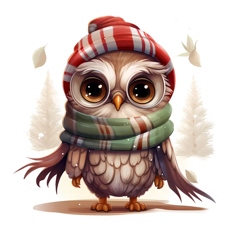 Owl in Striped Beanie